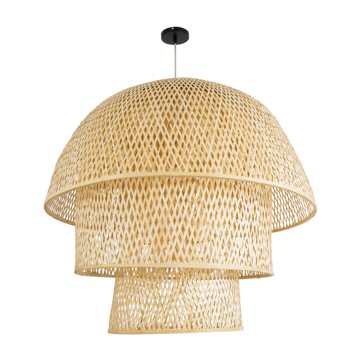 LEDTM® HIROKA 02046 Boho Κρεμαστό Φωτιστικό Οροφής με Ντουί 1 x E27 AC 220-240V IP20 - Μπεζ - Μ100 x Π100 x Υ110cm - Image 4