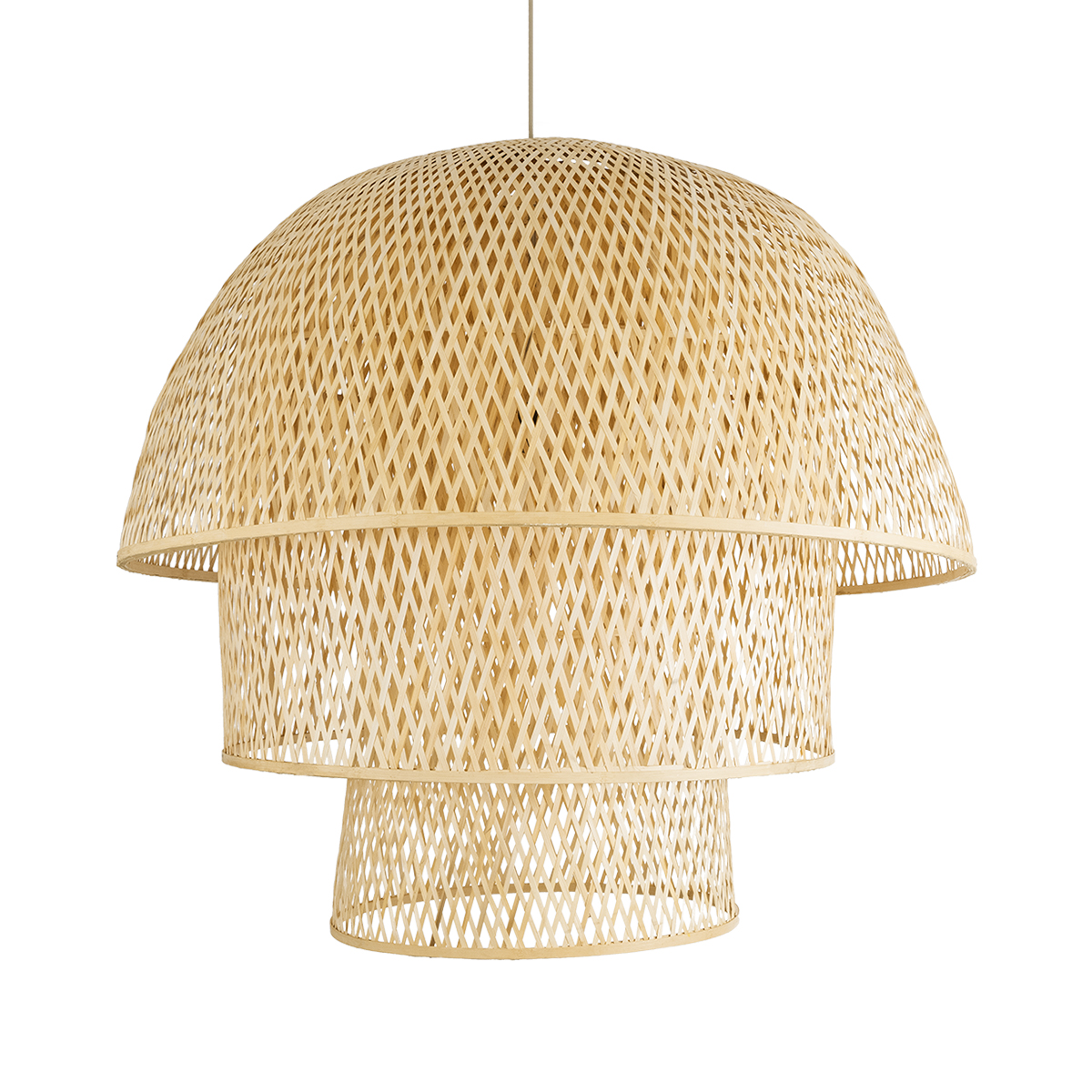 LEDTM® HIROKA 02046 Boho Κρεμαστό Φωτιστικό Οροφής με Ντουί 1 x E27 AC 220-240V IP20 - Μπεζ - Μ100 x Π100 x Υ110cm - Image 5