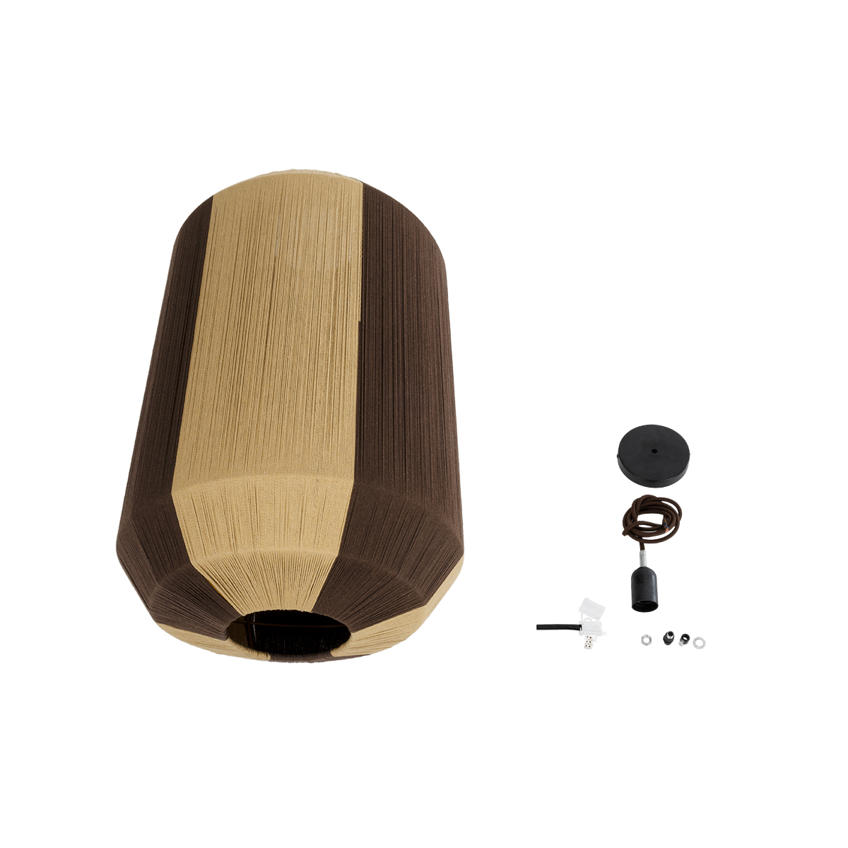 LEDTM® SALERNO 02076 Boho Κρεμαστό Φωτιστικό Οροφής με Ντουί 1 x E27 AC 220-240V IP20 - Μπεζ & Καφέ - Μ50 x Π50 x Υ80cm - Image 10
