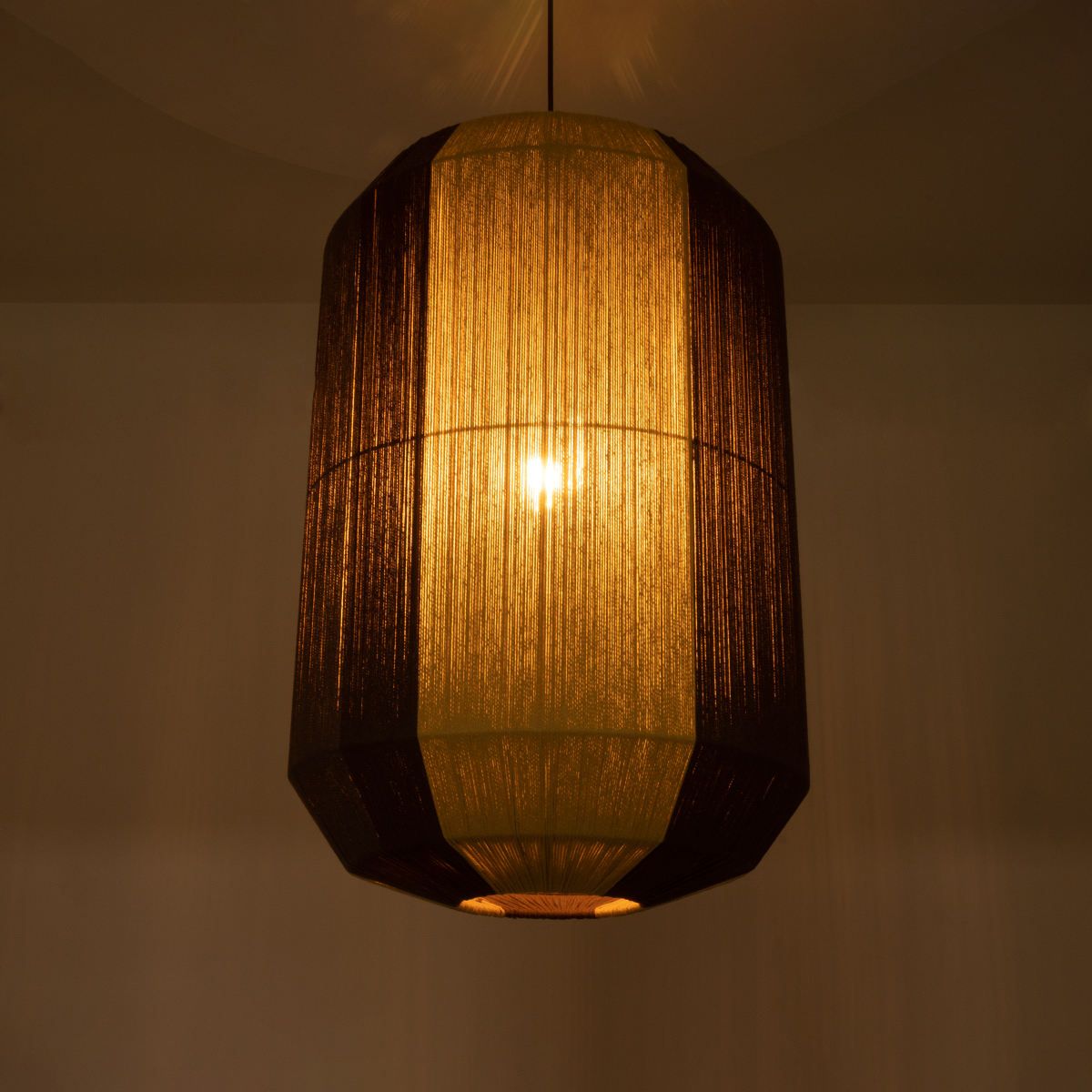 LEDTM® SALERNO 02076 Boho Κρεμαστό Φωτιστικό Οροφής με Ντουί 1 x E27 AC 220-240V IP20 - Μπεζ & Καφέ - Μ50 x Π50 x Υ80cm - Image 3