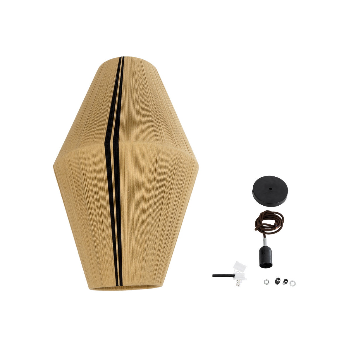 LEDTM® SALERNO 02077 Boho Κρεμαστό Φωτιστικό Οροφής με Ντουί 1 x E27 AC 220-240V IP20 - Μπεζ & Μαύρο - Μ50 x Π50 x Υ80cm - Image 10