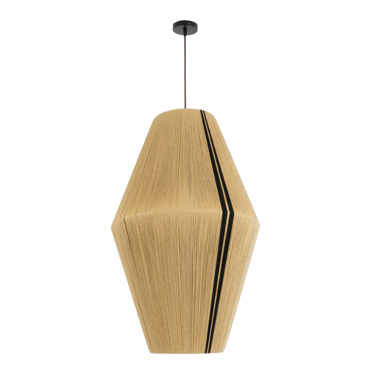 LEDTM® SALERNO 02077 Boho Κρεμαστό Φωτιστικό Οροφής με Ντουί 1 x E27 AC 220-240V IP20 - Μπεζ & Μαύρο - Μ50 x Π50 x Υ80cm - Image 4