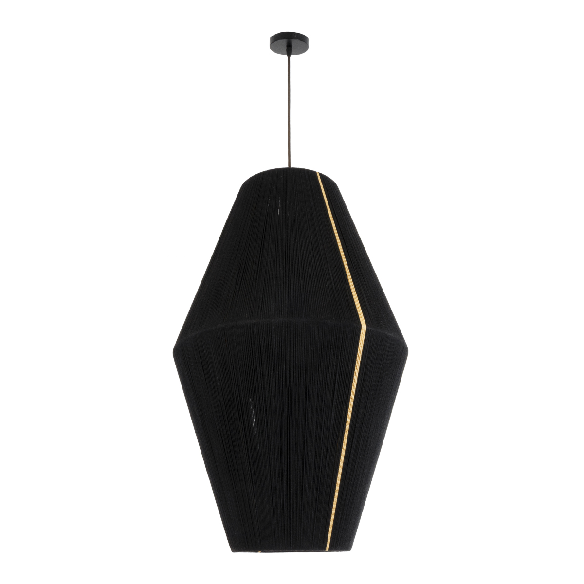 LEDTM® SALERNO 02078 Boho Κρεμαστό Φωτιστικό Οροφής με Ντουί 1 x E27 AC 220-240V IP20 - Μαύρο & Μπεζ - Μ50 x Π50 x Υ80cm - Image 4