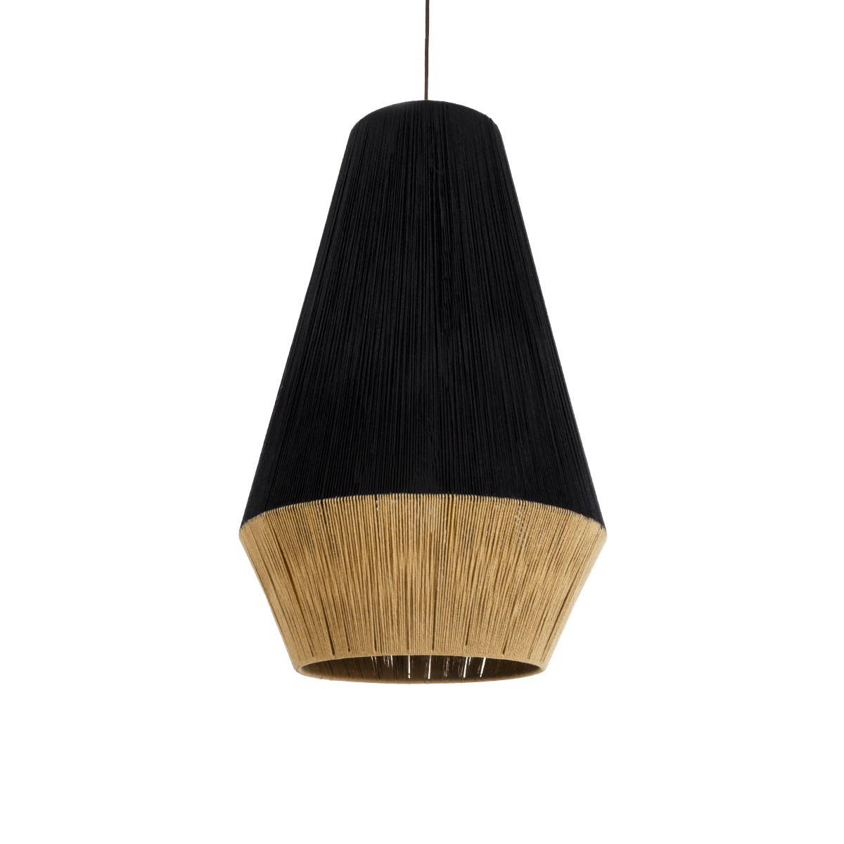 LEDTM® SALERNO 02080 Boho Κρεμαστό Φωτιστικό Οροφής με Ντουί 1 x E27 AC 220-240V IP20 - Μαύρο & Μπεζ - Μ50 x Π50 x Υ80cm - Image 2