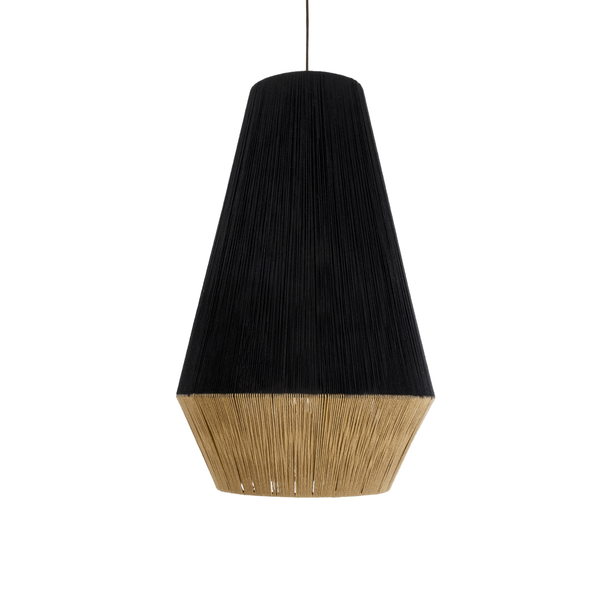LEDTM® SALERNO 02080 Boho Κρεμαστό Φωτιστικό Οροφής με Ντουί 1 x E27 AC 220-240V IP20 - Μαύρο & Μπεζ - Μ50 x Π50 x Υ80cm - Image 5