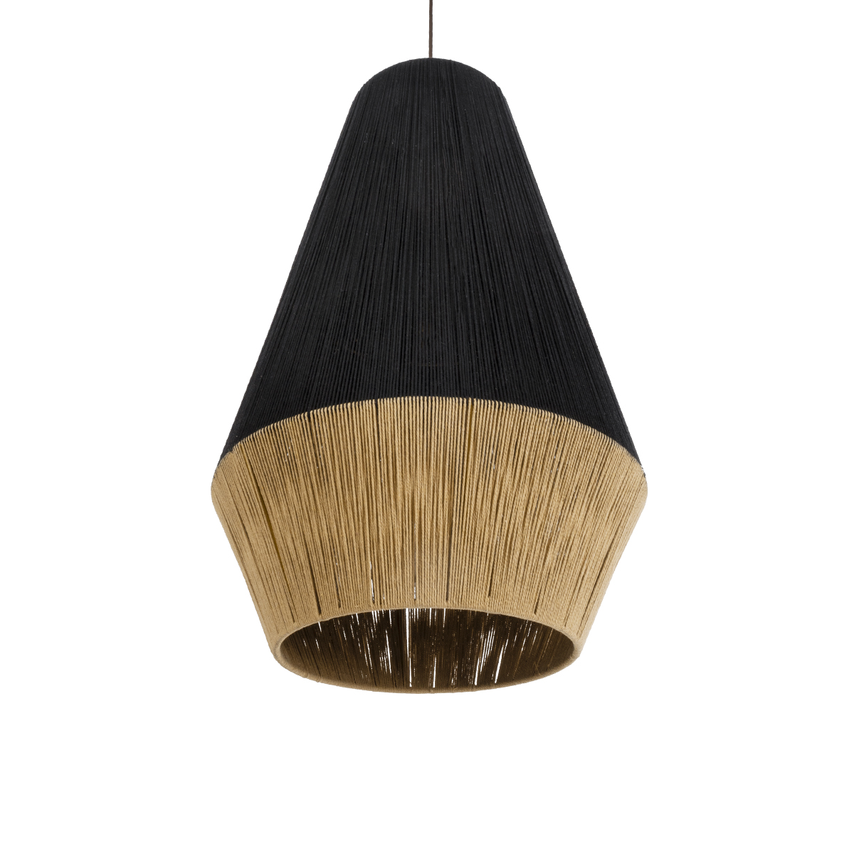 LEDTM® SALERNO 02080 Boho Κρεμαστό Φωτιστικό Οροφής με Ντουί 1 x E27 AC 220-240V IP20 - Μαύρο & Μπεζ - Μ50 x Π50 x Υ80cm - Image 6