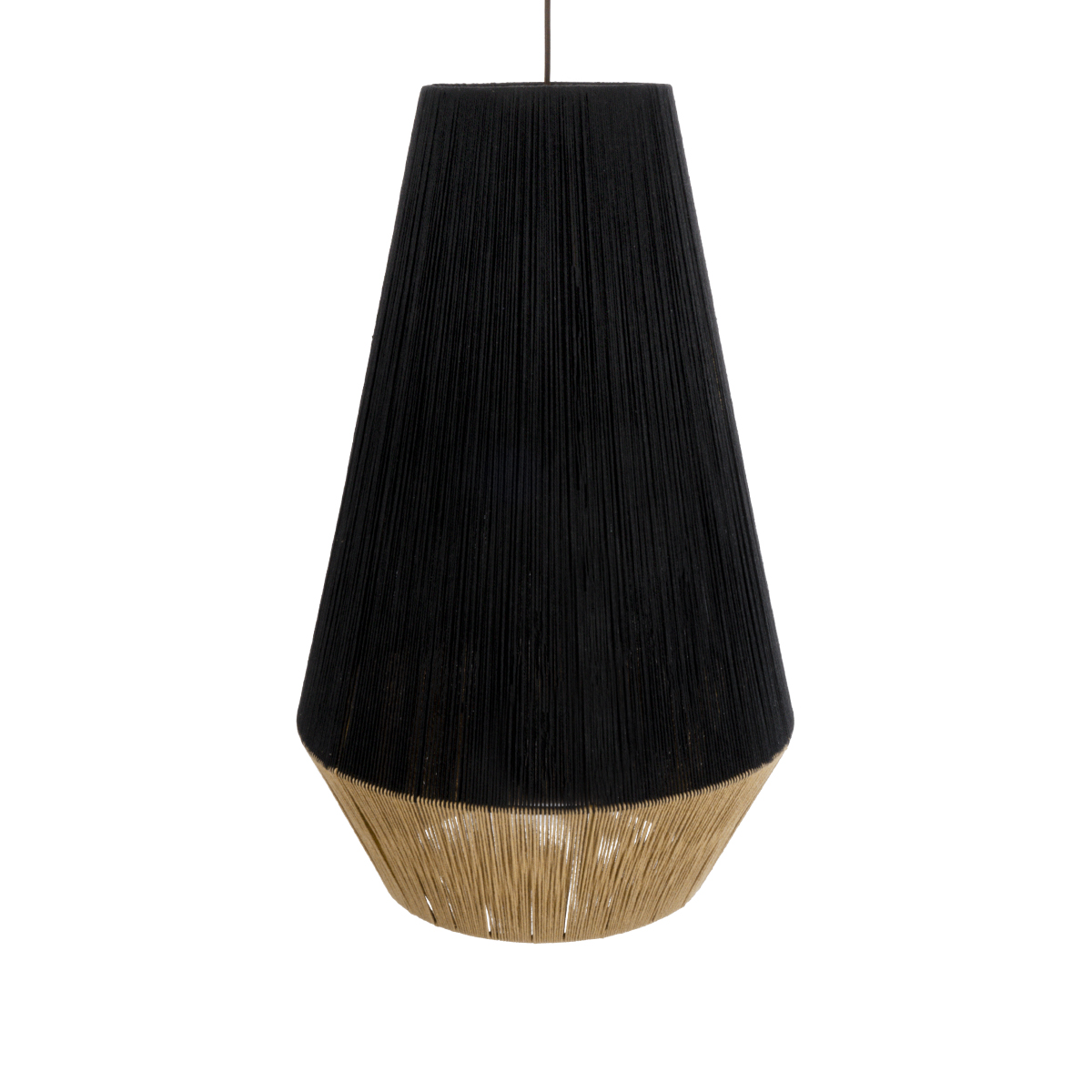 LEDTM® SALERNO 02080 Boho Κρεμαστό Φωτιστικό Οροφής με Ντουί 1 x E27 AC 220-240V IP20 - Μαύρο & Μπεζ - Μ50 x Π50 x Υ80cm - Image 7