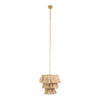 LEDTM® MISSOULA 02084 Boho Κρεμαστό Φωτιστικό Οροφής με Ντουί 1 x E27 AC 220-240V IP20 - Μπεζ & Χρυσό - Μ30 x Π30 x Υ40cm - Image 4