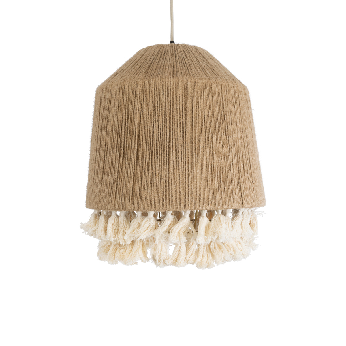 LEDTM® PUERTORICO 02092 Boho Κρεμαστό Φωτιστικό Οροφής με Ντουί 1 x E27 AC 220-240V IP20 - Μπεζ & Λευκό - Μ40 x Π40 x Υ45cm - Image 5