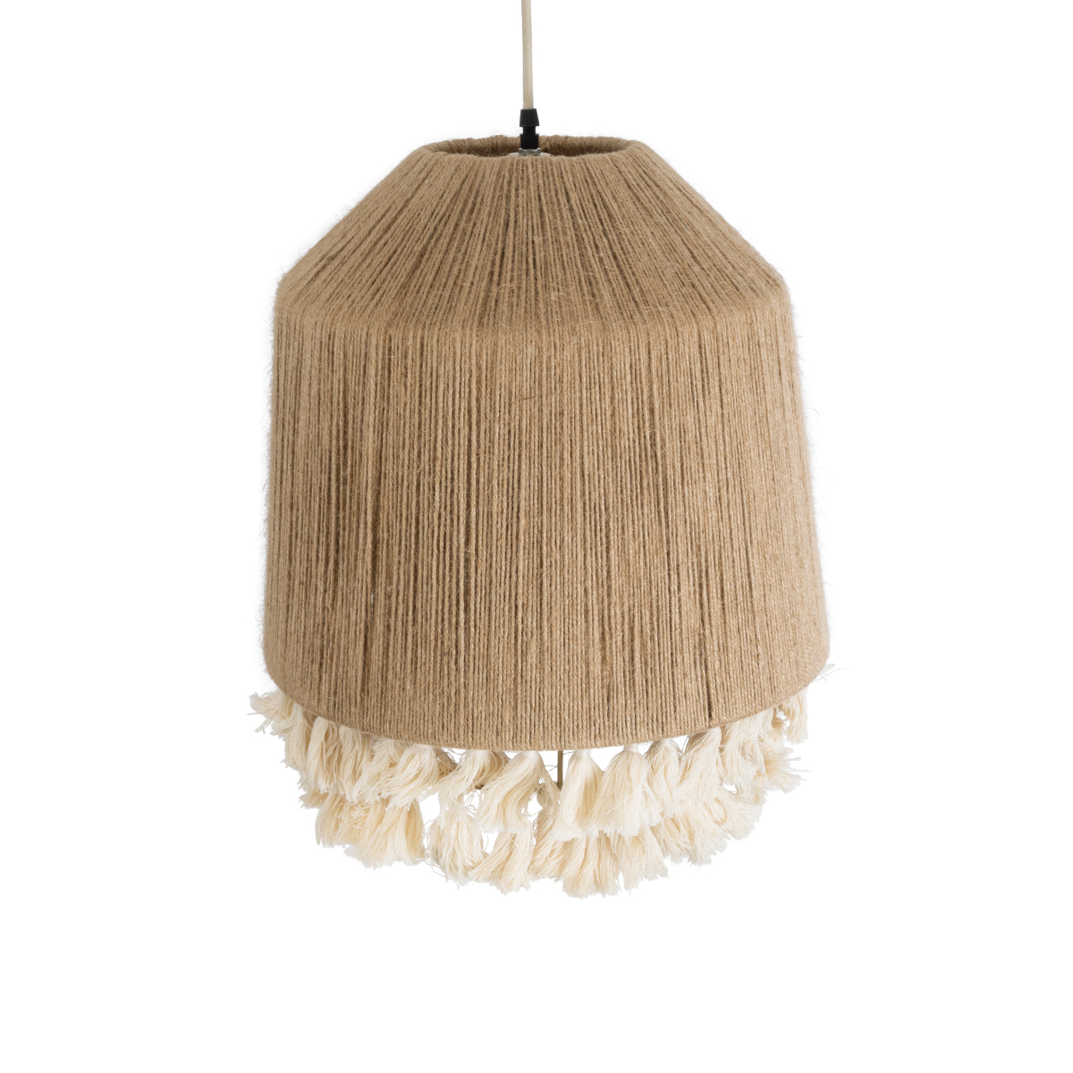LEDTM® PUERTORICO 02092 Boho Κρεμαστό Φωτιστικό Οροφής με Ντουί 1 x E27 AC 220-240V IP20 - Μπεζ & Λευκό - Μ40 x Π40 x Υ45cm - Image 6