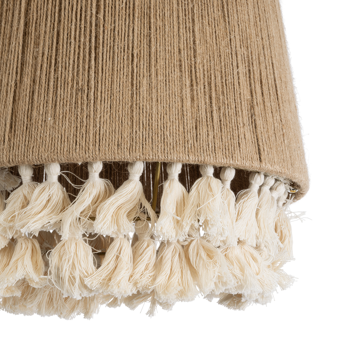 LEDTM® PUERTORICO 02092 Boho Κρεμαστό Φωτιστικό Οροφής με Ντουί 1 x E27 AC 220-240V IP20 - Μπεζ & Λευκό - Μ40 x Π40 x Υ45cm - Image 7