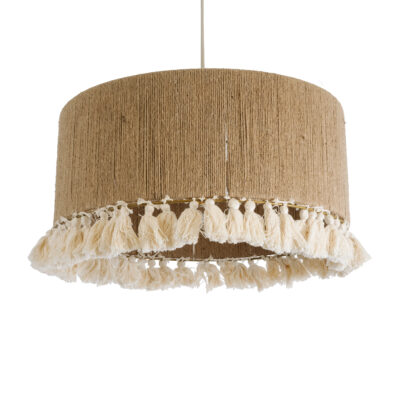 Alternative view of LEDTM® PUERTORICO 02094 Boho Κρεμαστό Φωτιστικό Οροφής με Ντουί 1 x E27 AC 220-240V IP20 - Μπεζ & Λευκό - Μ50 x Π50 x Υ27cm