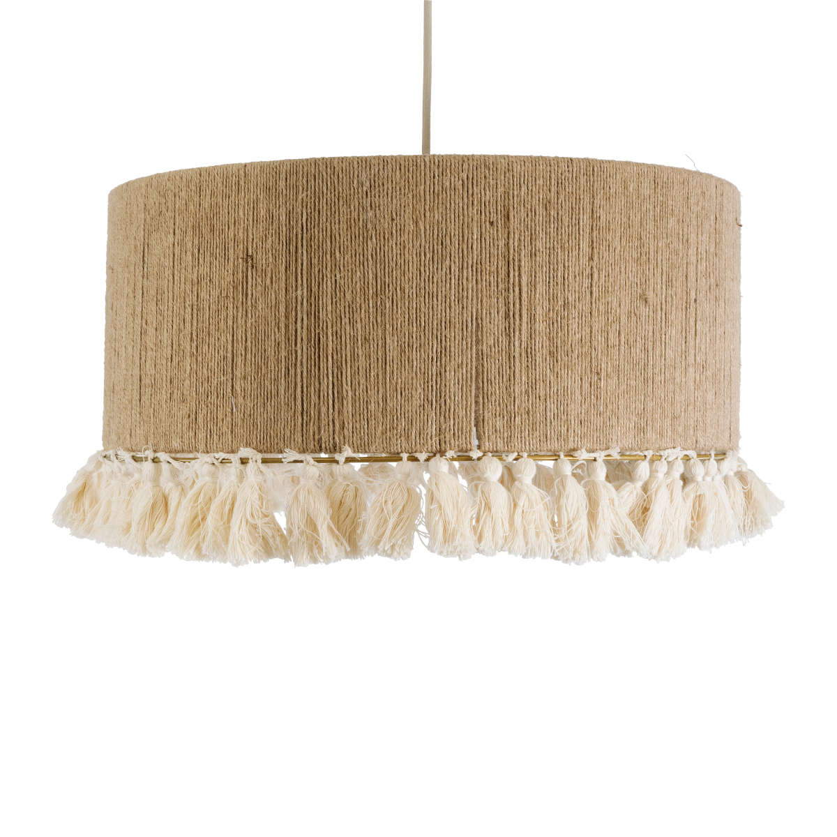 LEDTM® PUERTORICO 02094 Boho Κρεμαστό Φωτιστικό Οροφής με Ντουί 1 x E27 AC 220-240V IP20 - Μπεζ & Λευκό - Μ50 x Π50 x Υ27cm - Image 5