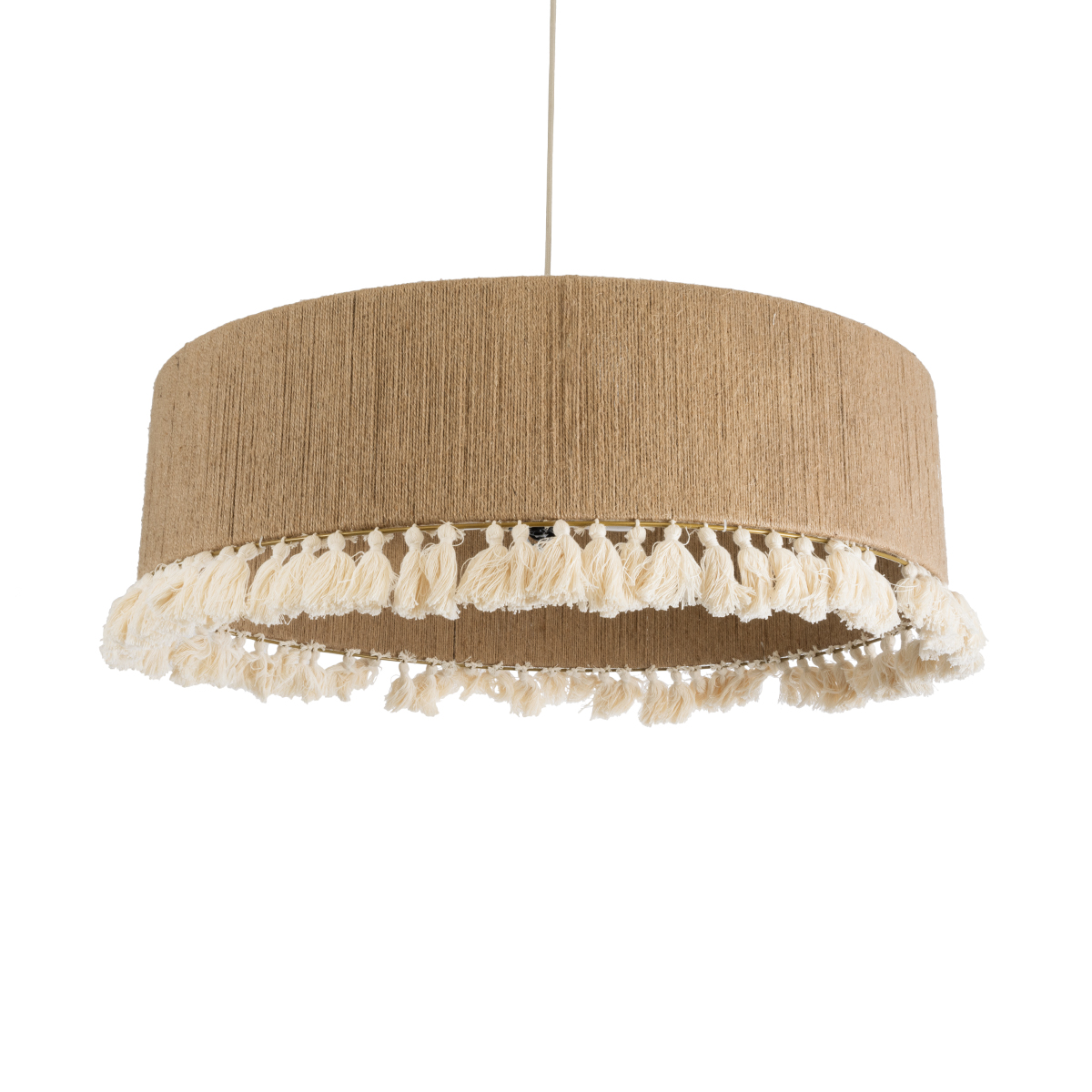 LEDTM® PUERTORICO 02095 Boho Κρεμαστό Φωτιστικό Οροφής με Ντουί 3 x E27 AC 220-240V IP20 - Μπεζ - Μ80 x Π80 x Υ27cm - Image 2