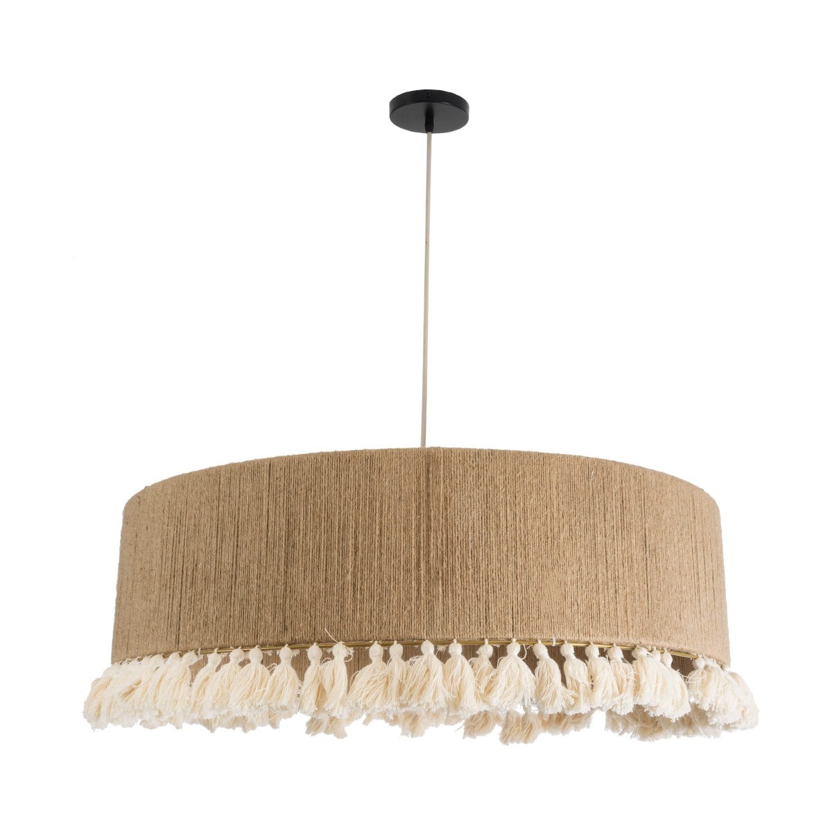LEDTM® PUERTORICO 02095 Boho Κρεμαστό Φωτιστικό Οροφής με Ντουί 3 x E27 AC 220-240V IP20 - Μπεζ - Μ80 x Π80 x Υ27cm - Image 4