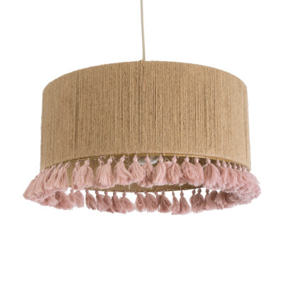 Alternative view of LEDTM® PUERTORICO 02096 Boho Κρεμαστό Φωτιστικό Οροφής με Ντουί 1 x E27 AC 220-240V IP20 - Μπεζ & Ροζ - Μ50 x Π50 x Υ27cm