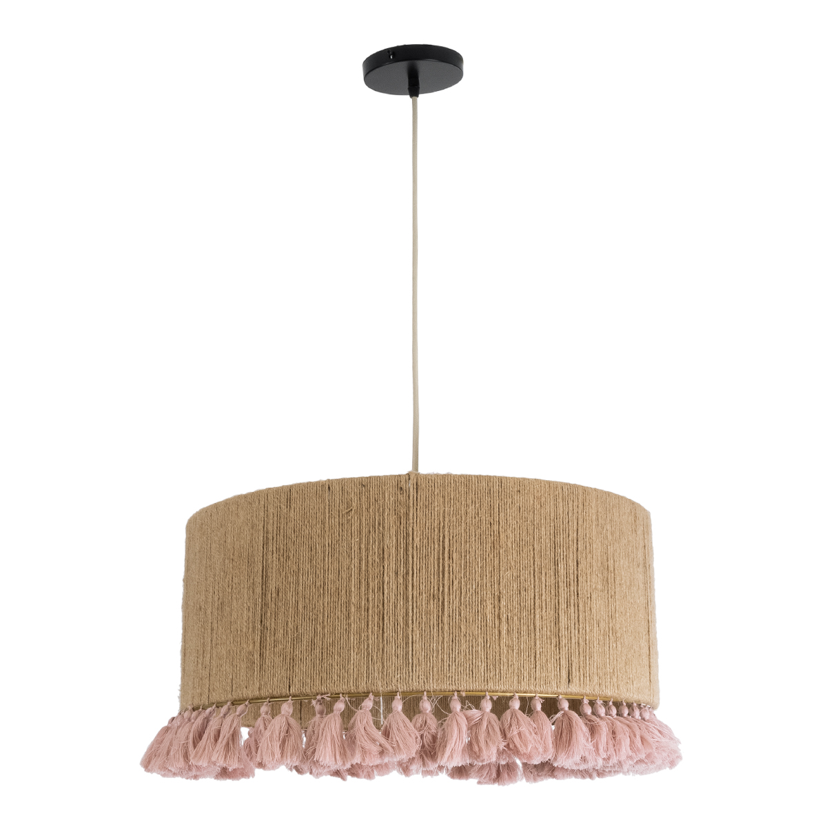 LEDTM® PUERTORICO 02096 Boho Κρεμαστό Φωτιστικό Οροφής με Ντουί 1 x E27 AC 220-240V IP20 - Μπεζ & Ροζ - Μ50 x Π50 x Υ27cm - Image 4