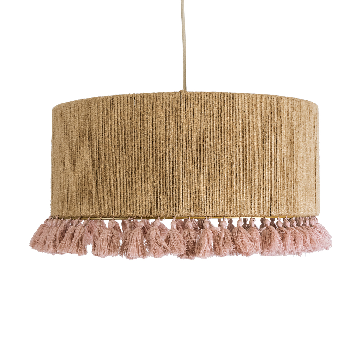 LEDTM® PUERTORICO 02096 Boho Κρεμαστό Φωτιστικό Οροφής με Ντουί 1 x E27 AC 220-240V IP20 - Μπεζ & Ροζ - Μ50 x Π50 x Υ27cm - Image 5