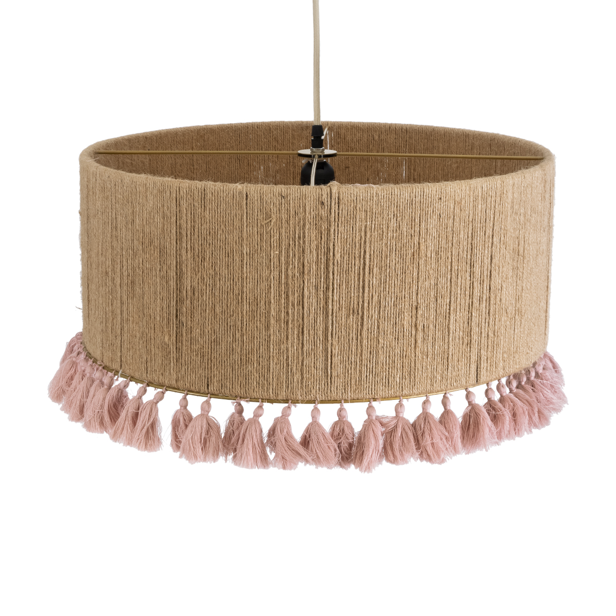 LEDTM® PUERTORICO 02096 Boho Κρεμαστό Φωτιστικό Οροφής με Ντουί 1 x E27 AC 220-240V IP20 - Μπεζ & Ροζ - Μ50 x Π50 x Υ27cm - Image 7