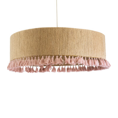 Alternative view of LEDTM® PUERTORICO 02097 Boho Κρεμαστό Φωτιστικό Οροφής με Ντουί 3 x E27 AC 220-240V IP20 - Μπεζ & Ροζ - Μ80 x Π80 x Υ27cm