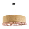 LEDTM® PUERTORICO 02097 Boho Κρεμαστό Φωτιστικό Οροφής με Ντουί 3 x E27 AC 220-240V IP20 - Μπεζ & Ροζ - Μ80 x Π80 x Υ27cm - Image 4