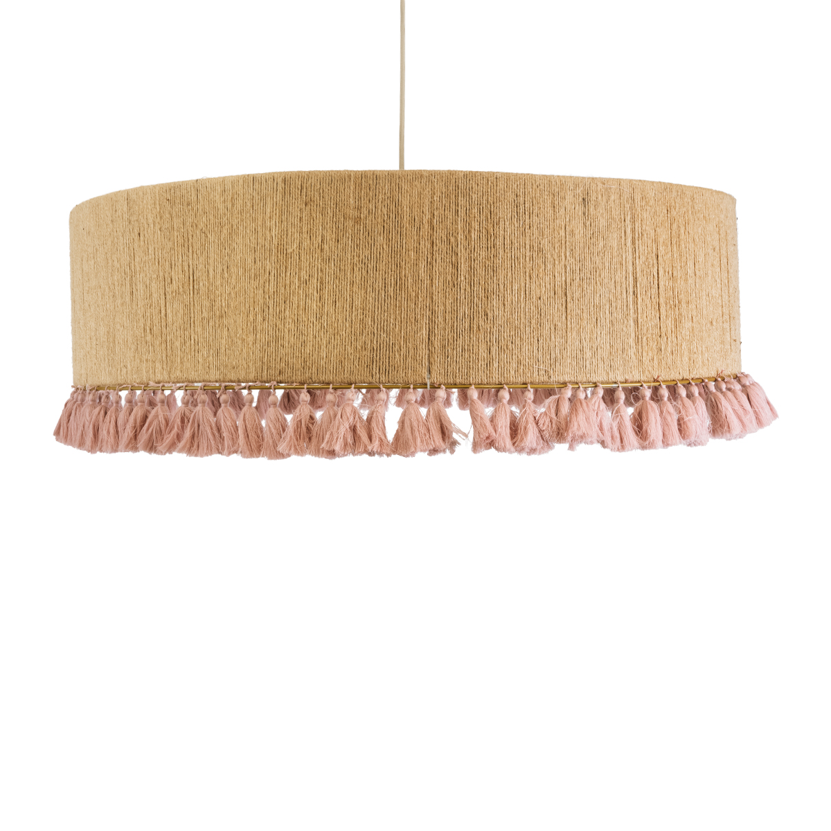 LEDTM® PUERTORICO 02097 Boho Κρεμαστό Φωτιστικό Οροφής με Ντουί 3 x E27 AC 220-240V IP20 - Μπεζ & Ροζ - Μ80 x Π80 x Υ27cm - Image 5
