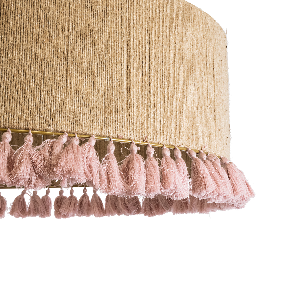 LEDTM® PUERTORICO 02097 Boho Κρεμαστό Φωτιστικό Οροφής με Ντουί 3 x E27 AC 220-240V IP20 - Μπεζ & Ροζ - Μ80 x Π80 x Υ27cm - Image 8