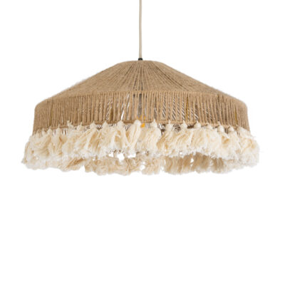 Alternative view of LEDTM® PUERTORICO 02098 Boho Κρεμαστό Φωτιστικό Οροφής με Ντουί 1 x E27 AC 220-240V IP20 - Μπεζ & Λευκό - Μ50 x Π50 x Υ25cm