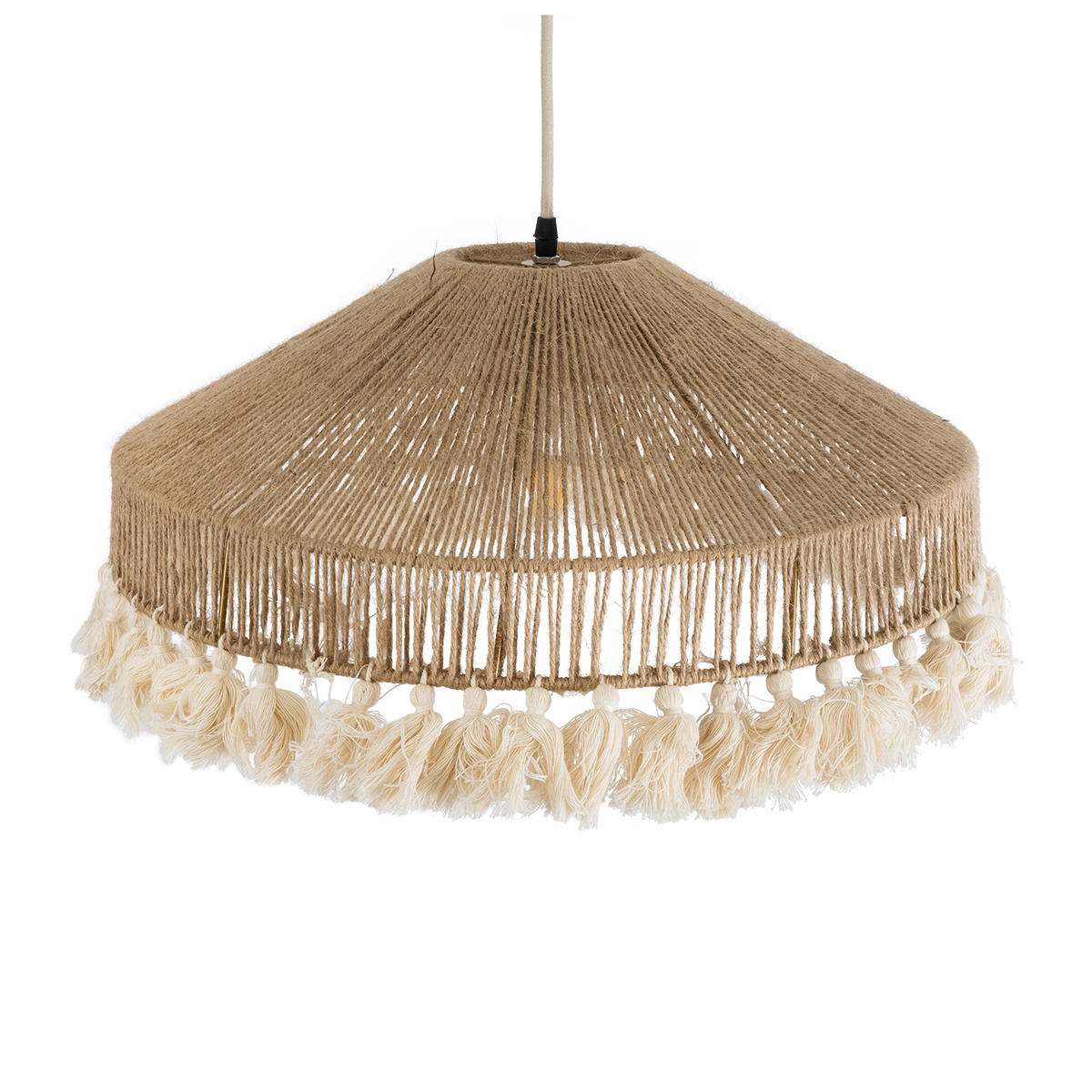 LEDTM® PUERTORICO 02098 Boho Κρεμαστό Φωτιστικό Οροφής με Ντουί 1 x E27 AC 220-240V IP20 - Μπεζ & Λευκό - Μ50 x Π50 x Υ25cm - Image 7