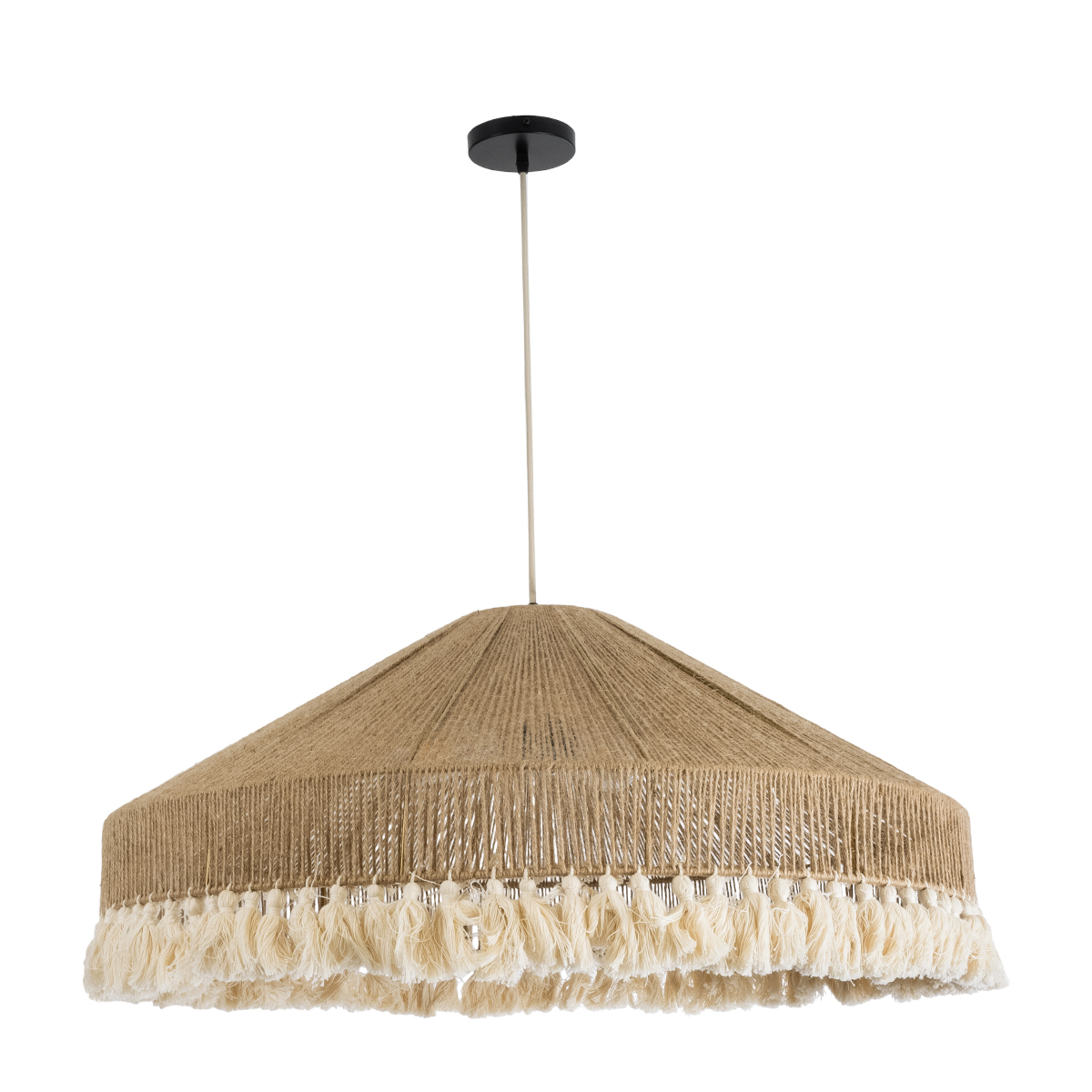 LEDTM® PUERTORICO 02099 Boho Κρεμαστό Φωτιστικό Οροφής με Ντουί 3 x E27 AC 220-240V IP20 - Μπεζ & Λευκό - Μ80 x Π80 x Υ35cm - Image 4