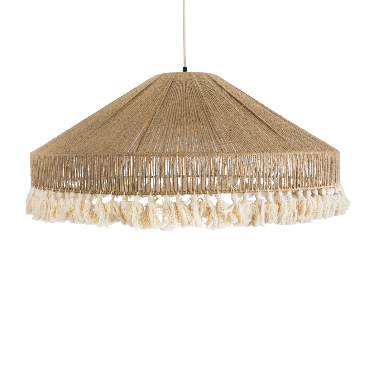 LEDTM® PUERTORICO 02099 Boho Κρεμαστό Φωτιστικό Οροφής με Ντουί 3 x E27 AC 220-240V IP20 - Μπεζ & Λευκό - Μ80 x Π80 x Υ35cm - Image 5