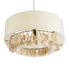LEDTM® GINGER 02100 Boho Κρεμαστό Φωτιστικό Οροφής με Ντουί 1 x E27 AC 220-240V IP20 - Μπεζ & Λευκό - Μ50 x Π50 x Υ25cm - Image 6