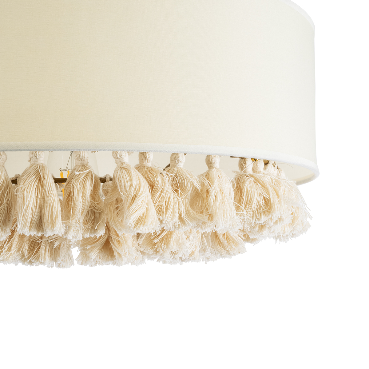 LEDTM® GINGER 02100 Boho Κρεμαστό Φωτιστικό Οροφής με Ντουί 1 x E27 AC 220-240V IP20 - Μπεζ & Λευκό - Μ50 x Π50 x Υ25cm - Image 8
