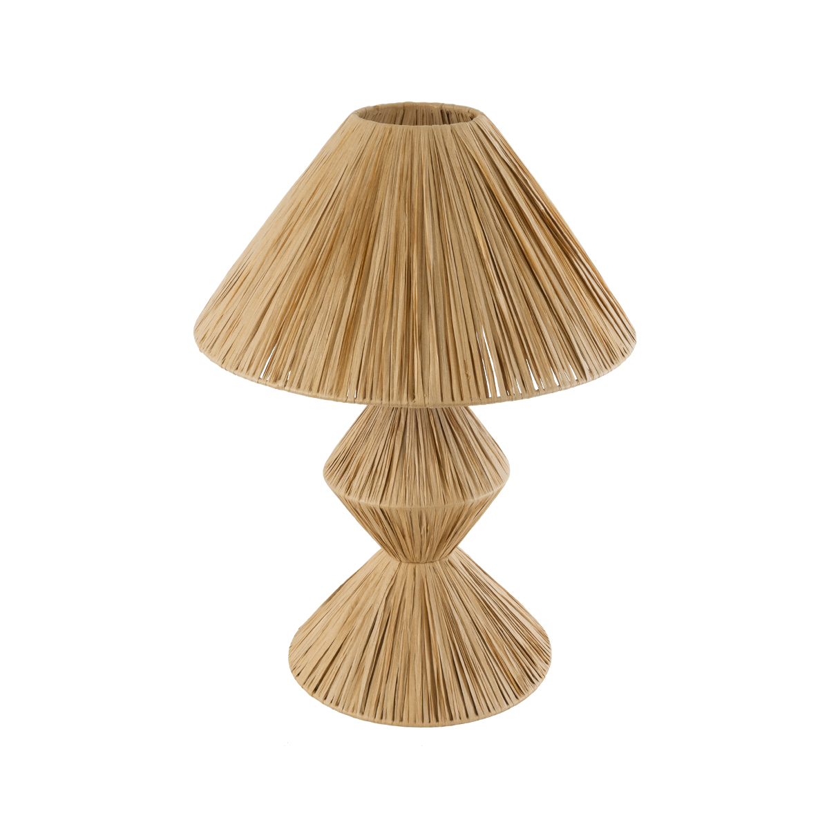 LEDTM® LUANA 02107 Boho Επιτραπέζιο Φωτιστικό Πορτατίφ με Ντουί 1 x E27 AC 220-240V IP20 - Μπεζ - Μ40 x Π40 x Υ50cm - Image 2