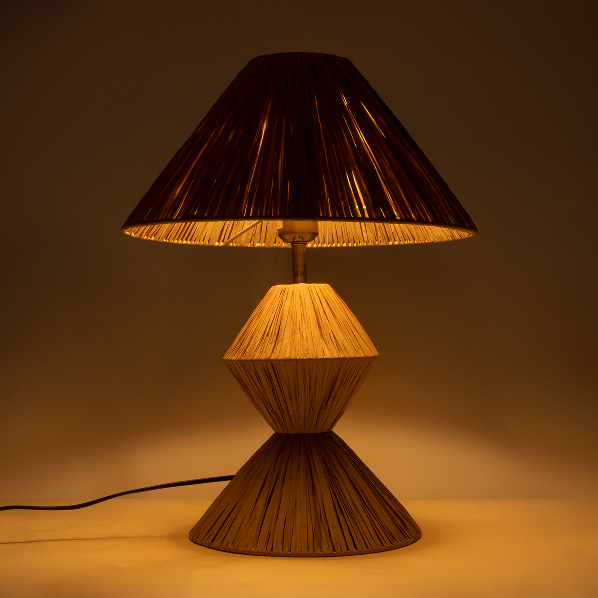 LEDTM® LUANA 02107 Boho Επιτραπέζιο Φωτιστικό Πορτατίφ με Ντουί 1 x E27 AC 220-240V IP20 - Μπεζ - Μ40 x Π40 x Υ50cm - Image 8