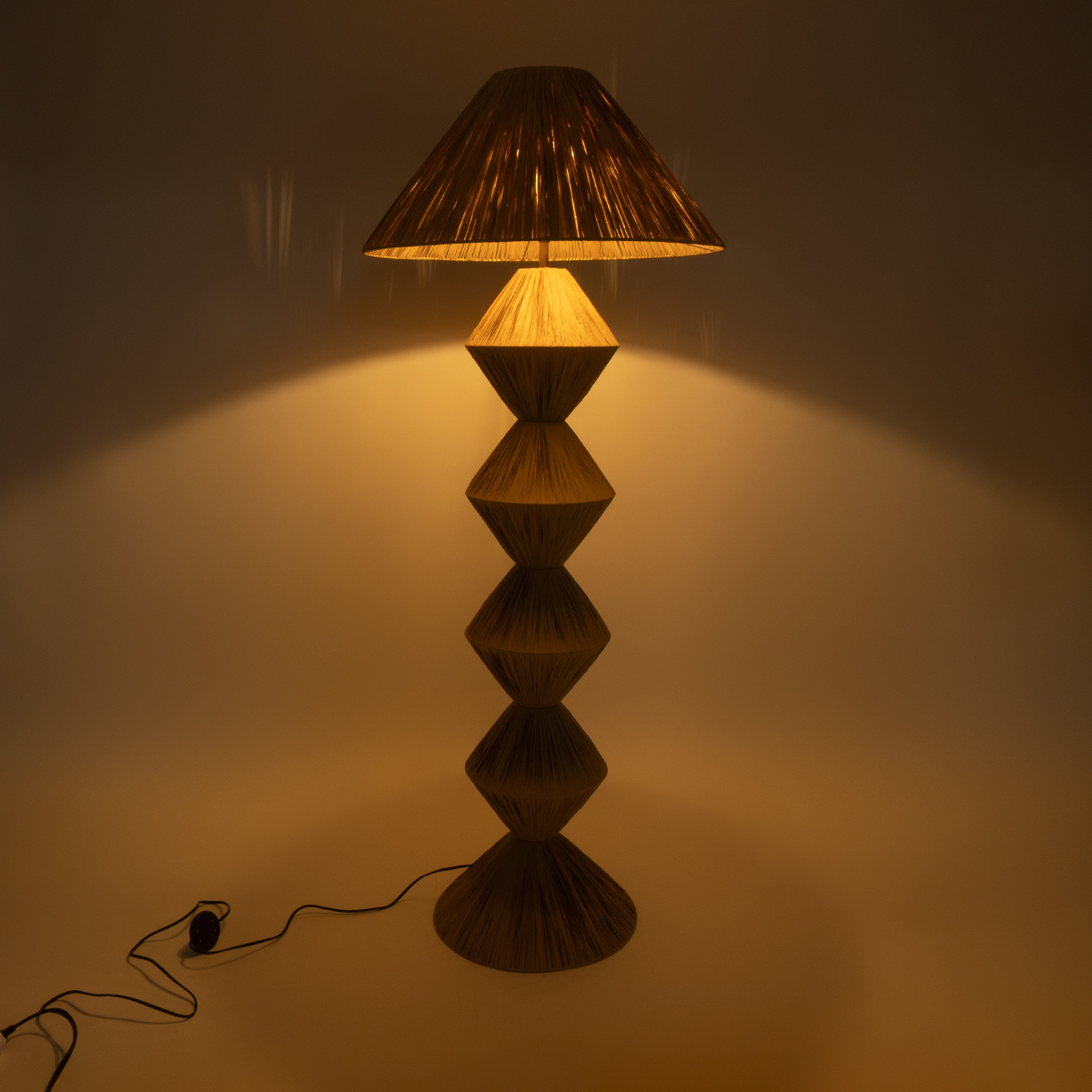 LEDTM® LUANA 02108 Boho Επιδαπέδιο Φωτιστικό με Ντουί 1 x E27 AC 220-240V IP20 - Μπεζ - Μ60 x Π60 x Υ150cm - Image 3