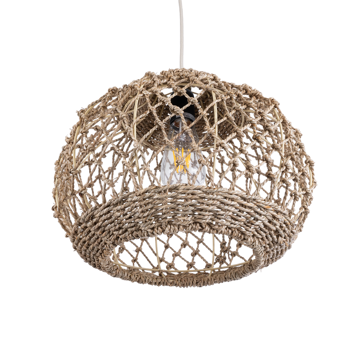LEDTM® ECUADOR 02115 Boho Κρεμαστό Φωτιστικό Οροφής με Ντουί 1 x E27 AC 220-240V IP20 - Μπεζ - Μ35 x Π35 x Υ28cm - Image 6