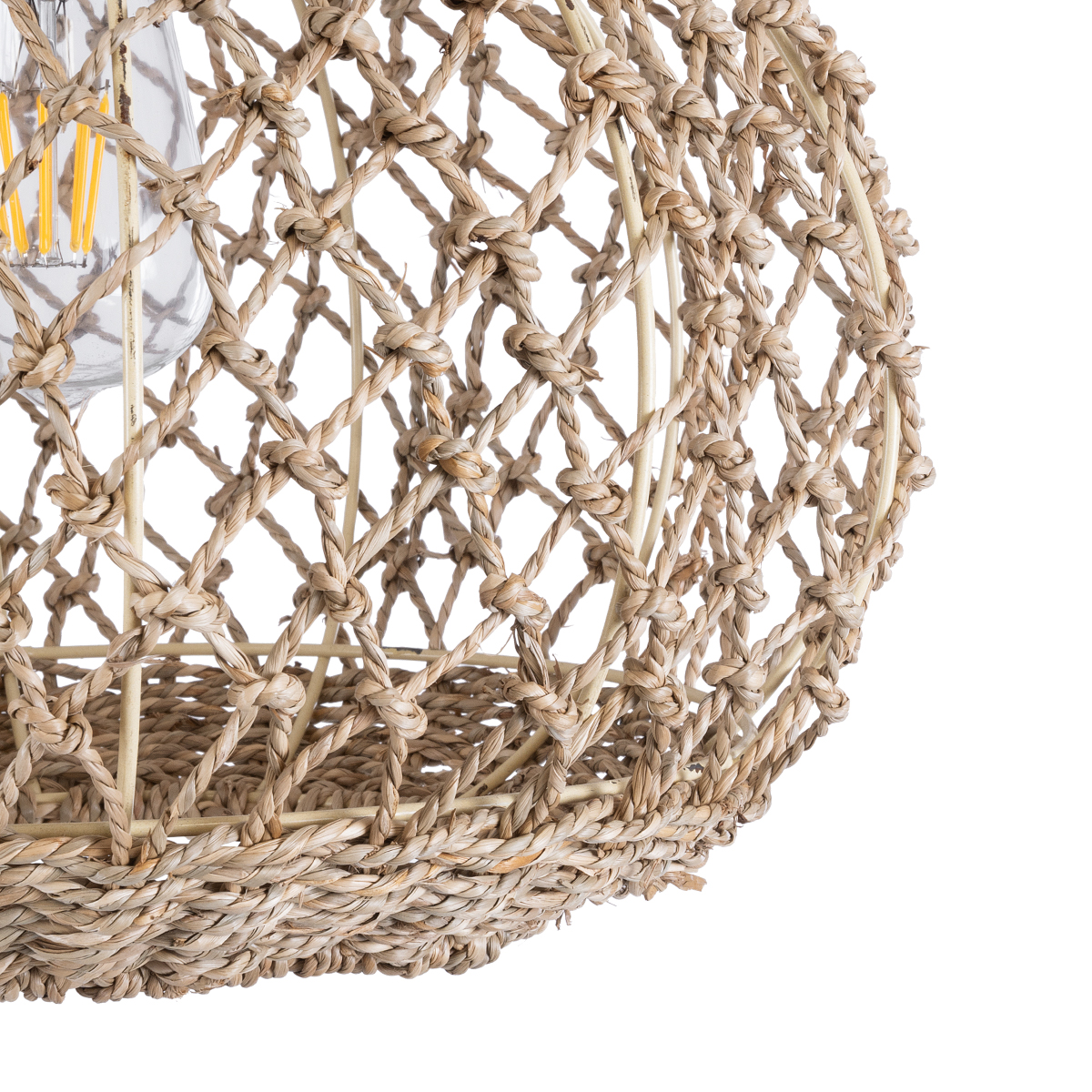 LEDTM® ECUADOR 02115 Boho Κρεμαστό Φωτιστικό Οροφής με Ντουί 1 x E27 AC 220-240V IP20 - Μπεζ - Μ35 x Π35 x Υ28cm - Image 8