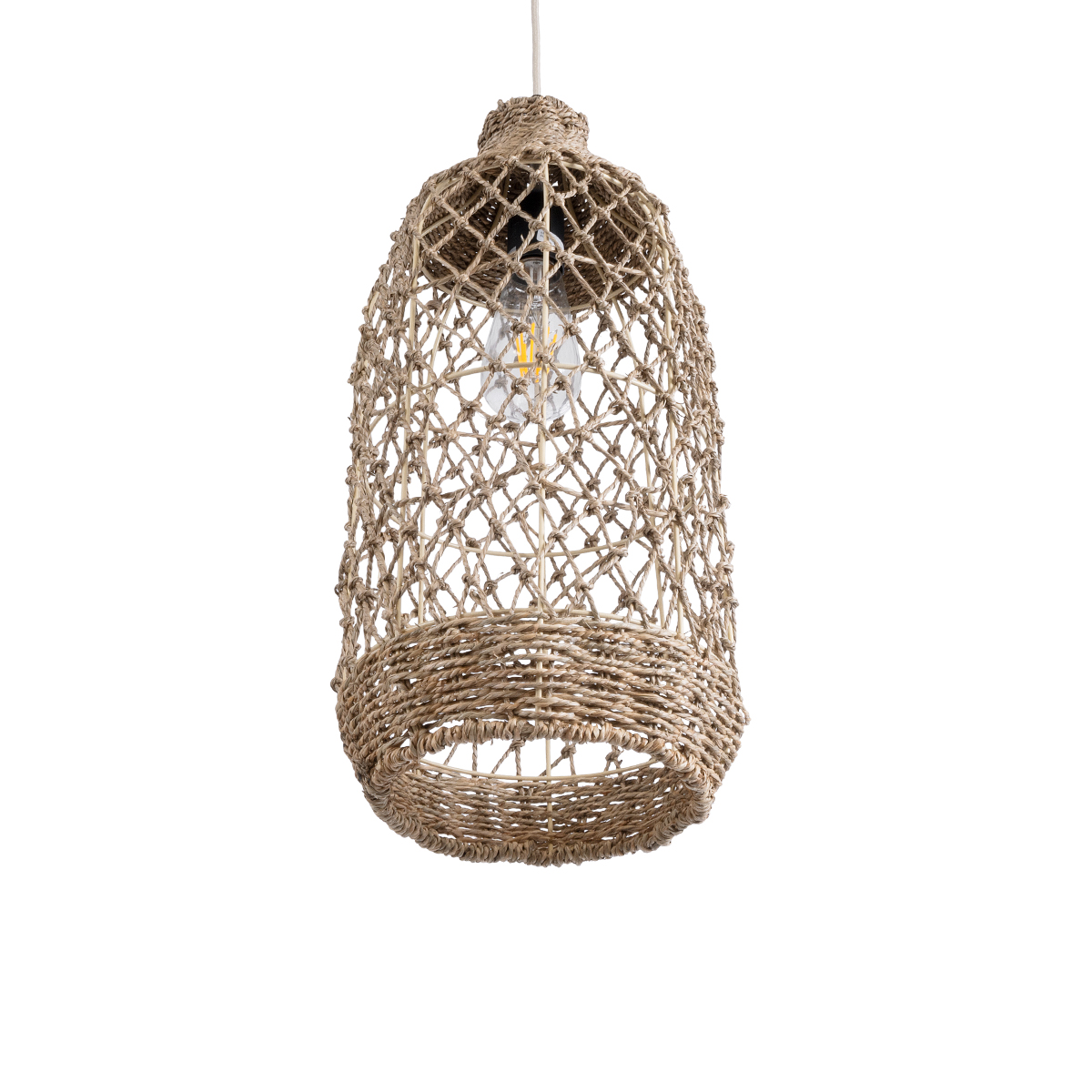 LEDTM® ECUADOR 02116 Boho Κρεμαστό Φωτιστικό Οροφής με Ντουί 1 x E27 AC 220-240V IP20 - Μπεζ - Μ23 x Π23 x Υ50cm - Image 6