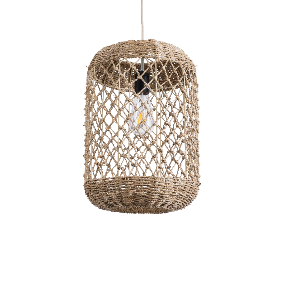 LEDTM® ECUADOR 02117 Boho Κρεμαστό Φωτιστικό Οροφής με Ντουί 1 x E27 AC 220-240V IP20 - Μπεζ - Μ28 x Π28 x Υ40cm - Image 2