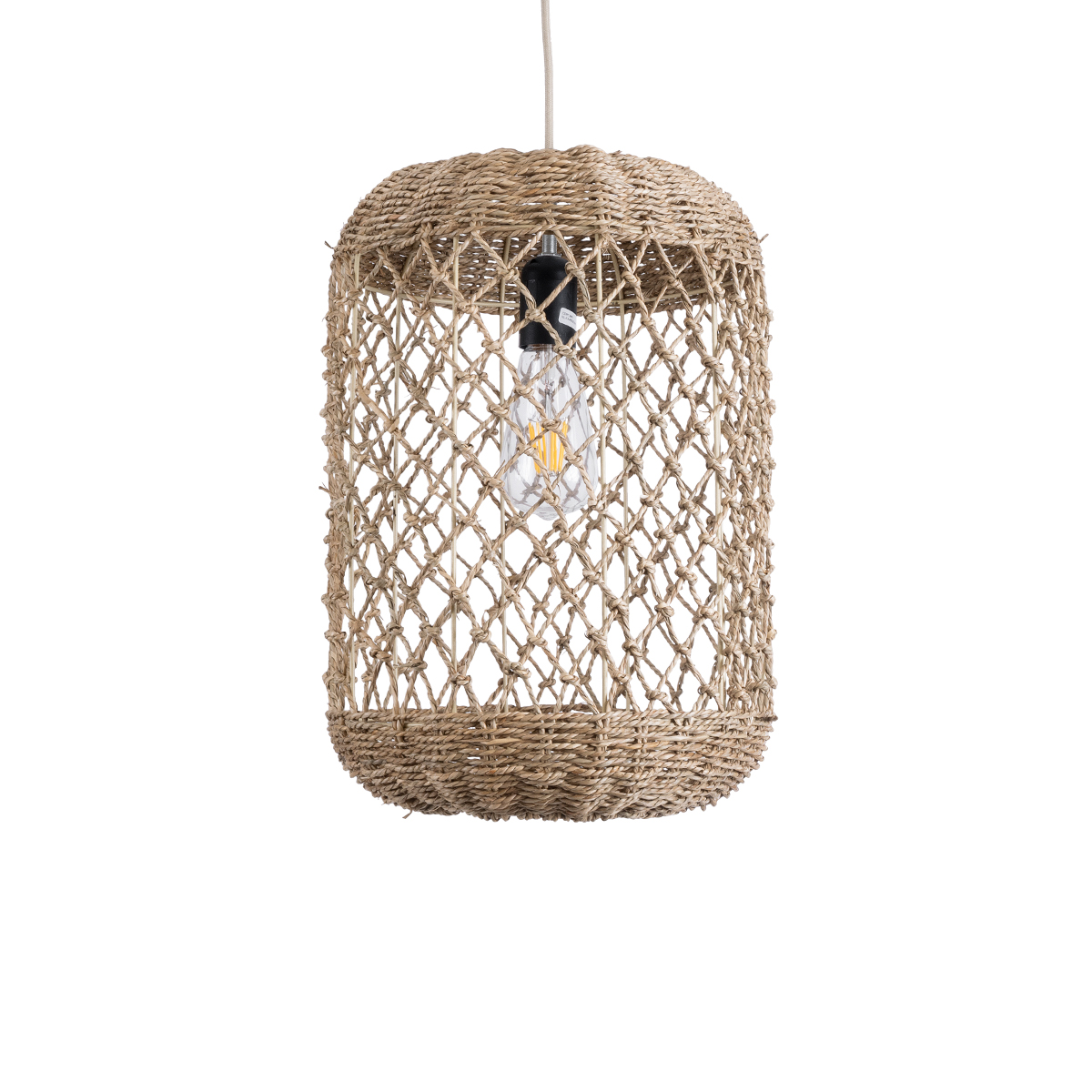 LEDTM® ECUADOR 02117 Boho Κρεμαστό Φωτιστικό Οροφής με Ντουί 1 x E27 AC 220-240V IP20 - Μπεζ - Μ28 x Π28 x Υ40cm - Image 5