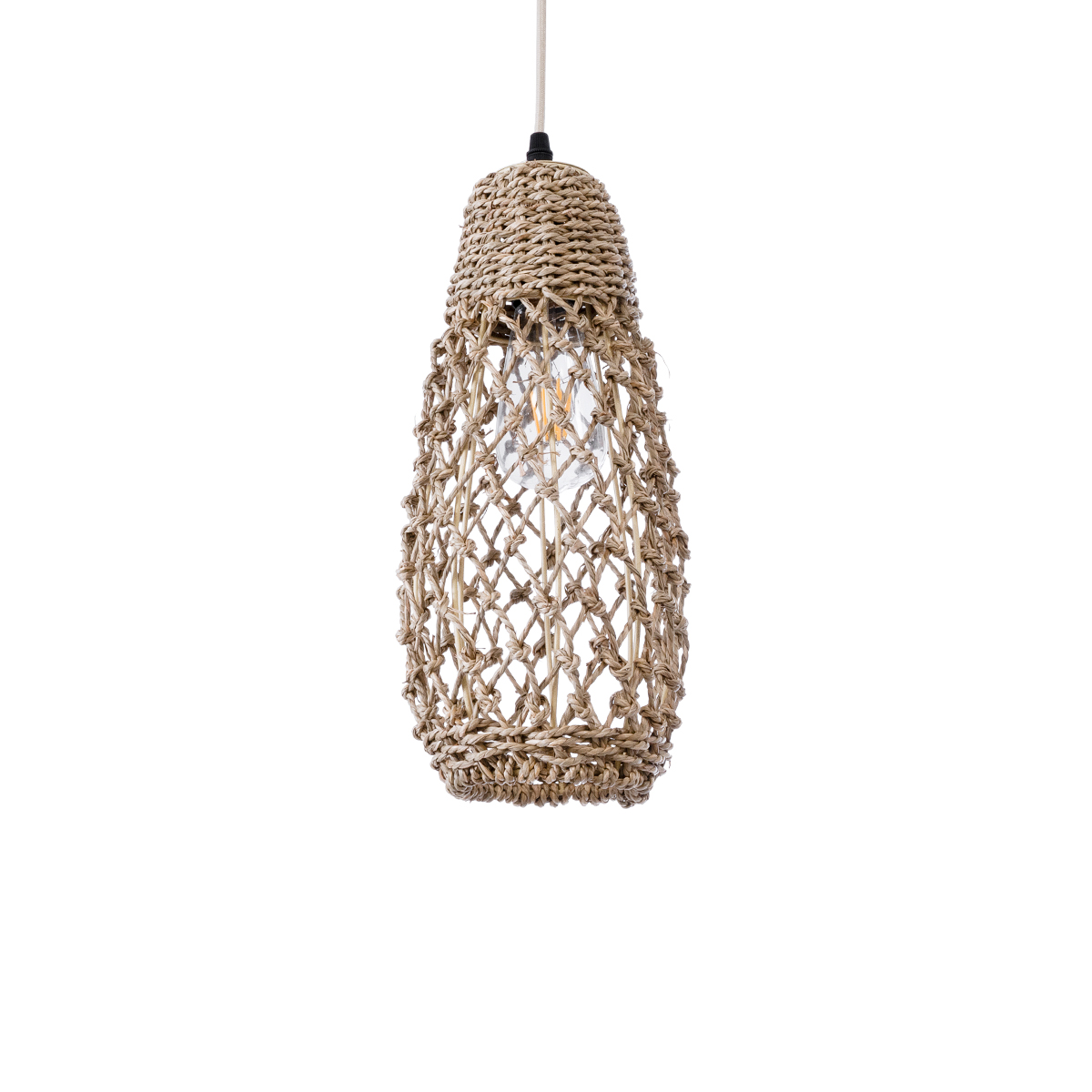 LEDTM® ECUADOR 02119 Boho Κρεμαστό Φωτιστικό Οροφής με Ντουί 1 x E27 AC 220-240V IP20 - Μπεζ - Μ15 x Π15 x Υ35cm - Image 2
