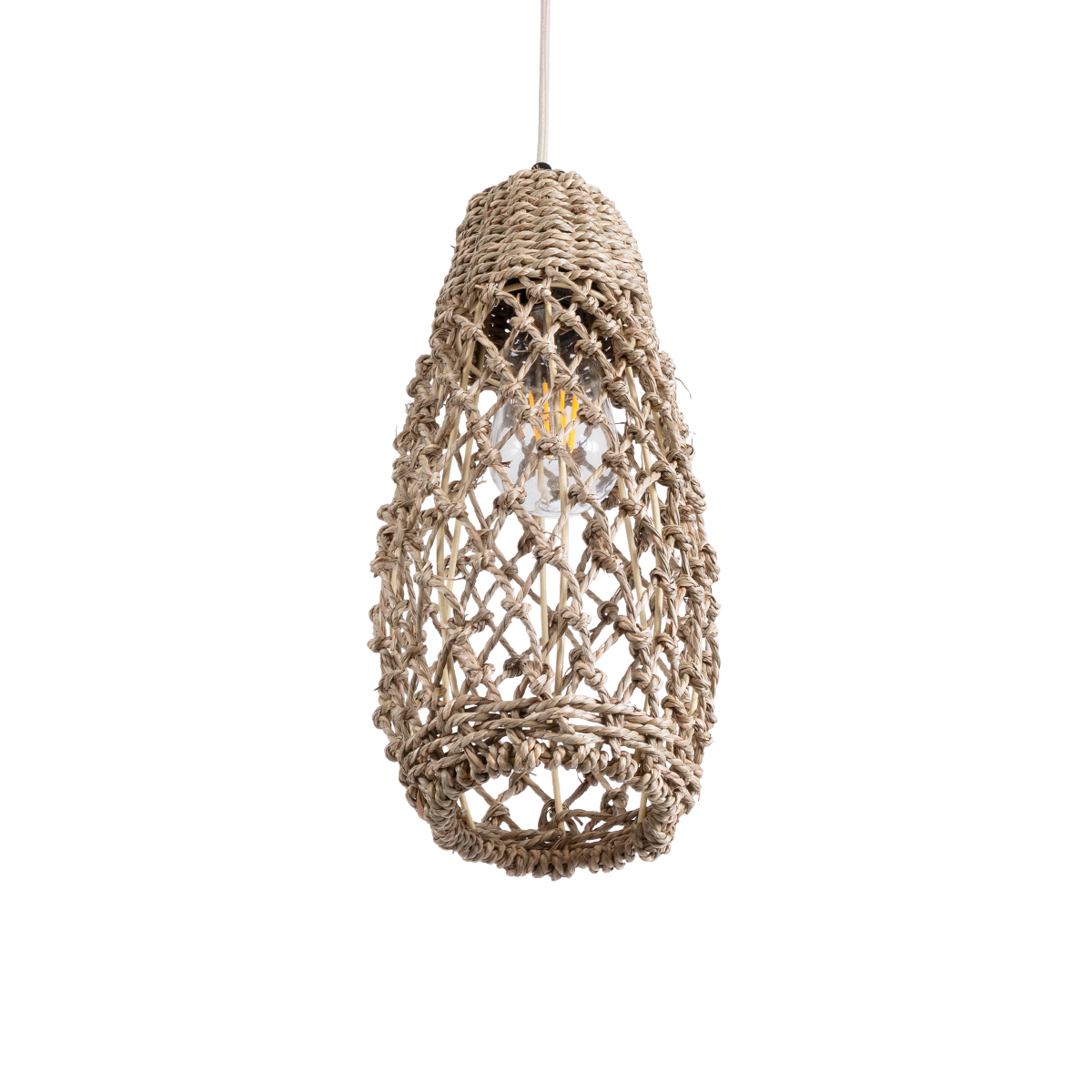 LEDTM® ECUADOR 02119 Boho Κρεμαστό Φωτιστικό Οροφής με Ντουί 1 x E27 AC 220-240V IP20 - Μπεζ - Μ15 x Π15 x Υ35cm - Image 6