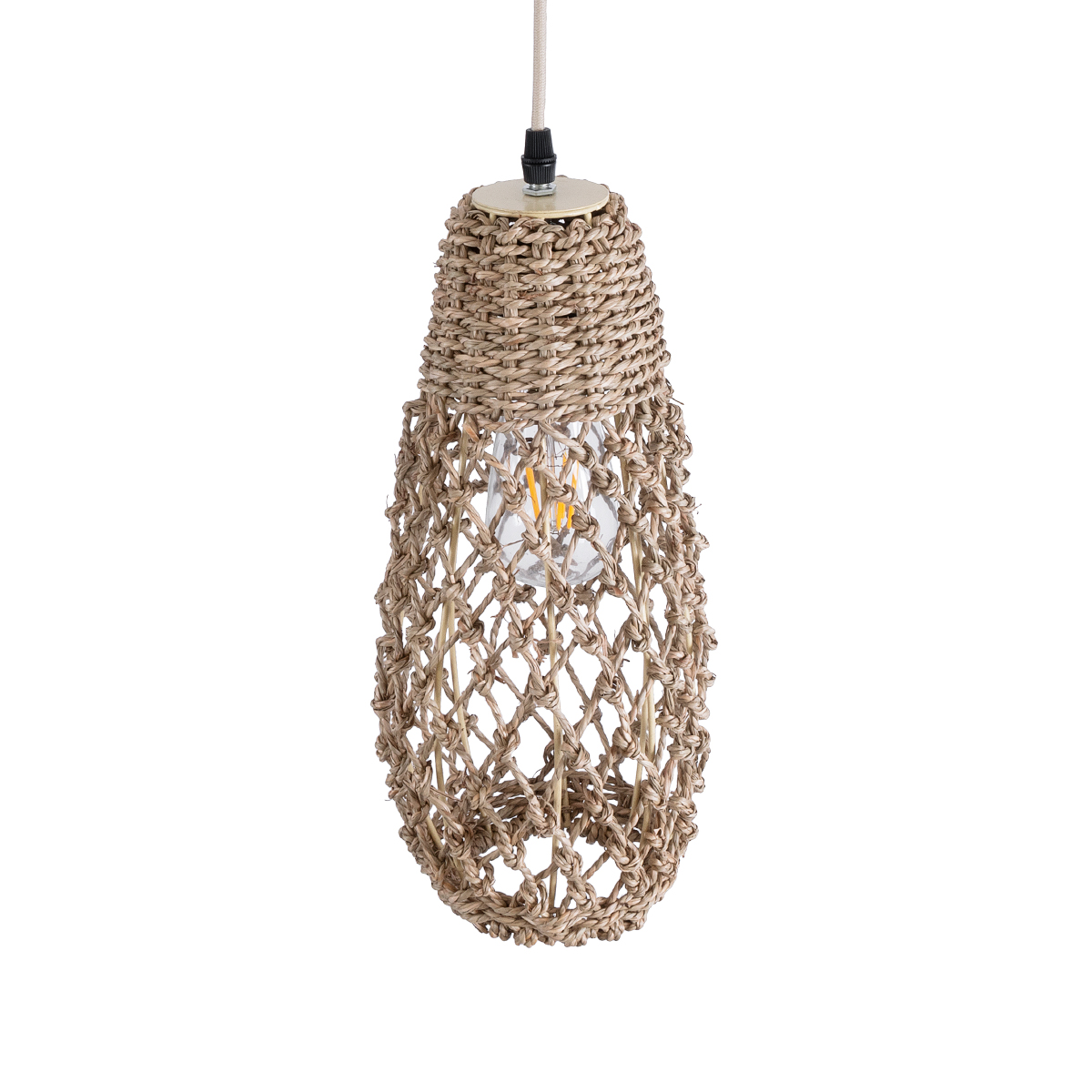 LEDTM® ECUADOR 02119 Boho Κρεμαστό Φωτιστικό Οροφής με Ντουί 1 x E27 AC 220-240V IP20 - Μπεζ - Μ15 x Π15 x Υ35cm - Image 7
