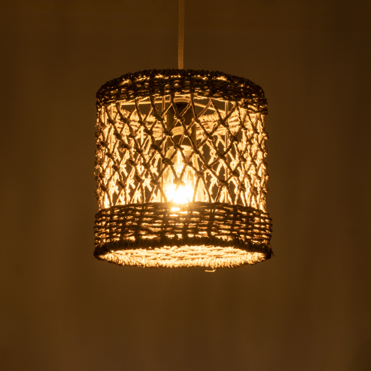 LEDTM® ECUADOR 02120 Boho Κρεμαστό Φωτιστικό Οροφής με Ντουί 1 x E27 AC 220-240V IP20 - Μπεζ - Μ20 x Π20 x Υ20cm - Image 3