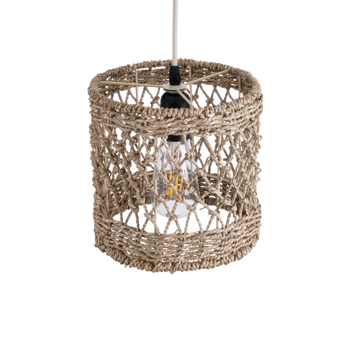 LEDTM® ECUADOR 02120 Boho Κρεμαστό Φωτιστικό Οροφής με Ντουί 1 x E27 AC 220-240V IP20 - Μπεζ - Μ20 x Π20 x Υ20cm - Image 7