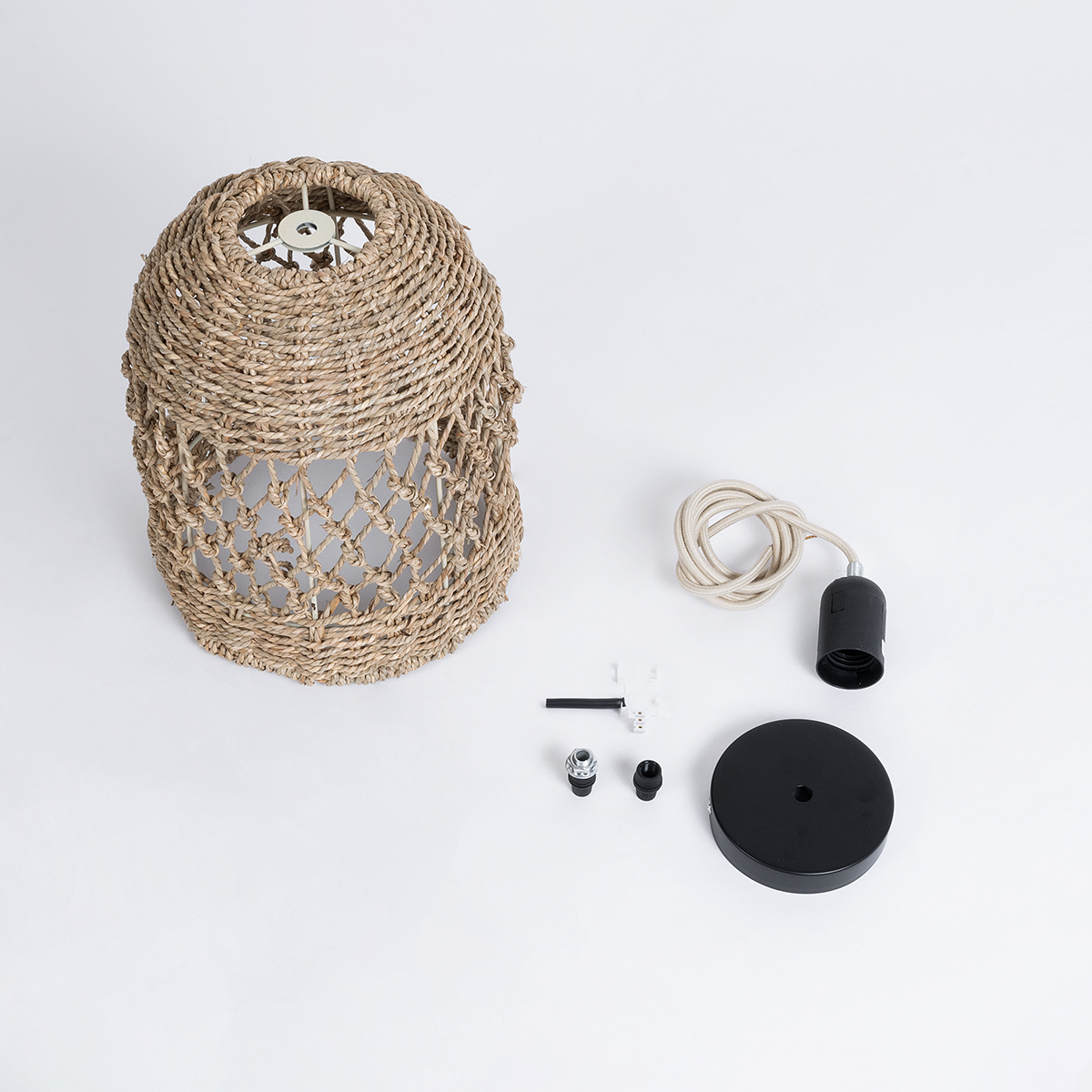 LEDTM® ECUADOR 02121 Boho Κρεμαστό Φωτιστικό Οροφής με Ντουί 1 x E27 AC 220-240V IP20 - Μπεζ - Μ20 x Π20 x Υ25cm - Image 11