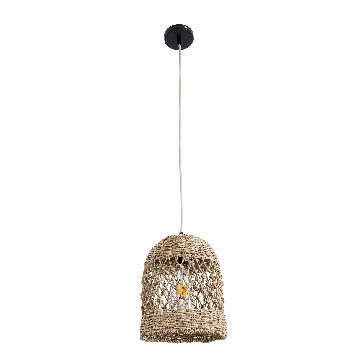 LEDTM® ECUADOR 02121 Boho Κρεμαστό Φωτιστικό Οροφής με Ντουί 1 x E27 AC 220-240V IP20 - Μπεζ - Μ20 x Π20 x Υ25cm - Image 4