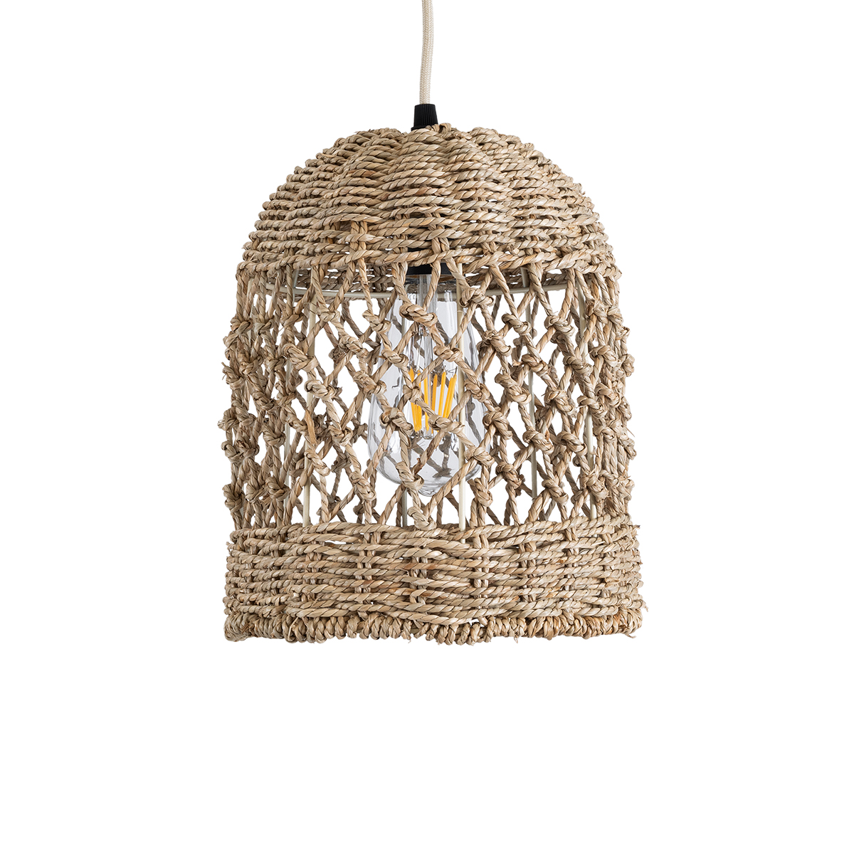 LEDTM® ECUADOR 02121 Boho Κρεμαστό Φωτιστικό Οροφής με Ντουί 1 x E27 AC 220-240V IP20 - Μπεζ - Μ20 x Π20 x Υ25cm - Image 5