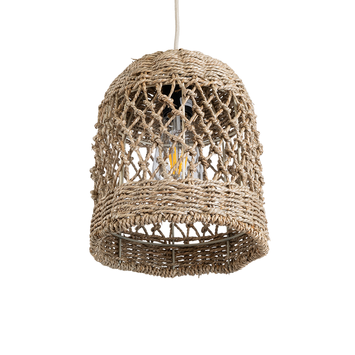 LEDTM® ECUADOR 02121 Boho Κρεμαστό Φωτιστικό Οροφής με Ντουί 1 x E27 AC 220-240V IP20 - Μπεζ - Μ20 x Π20 x Υ25cm - Image 6